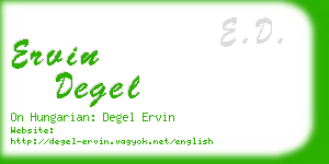 ervin degel business card